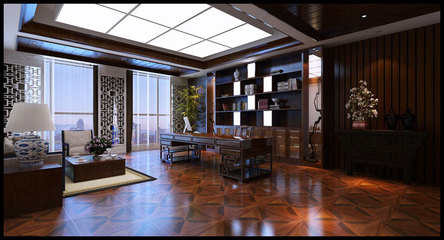 合肥政務區豪華私人會所裝修效果圖 金光熠熠耀徽州