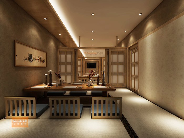 唐山天元駿景300平米"櫻川"日本料理店裝修設計